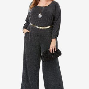 JESSICA LONDON WIDE LEG GLITTER JUMPSUIT 14W